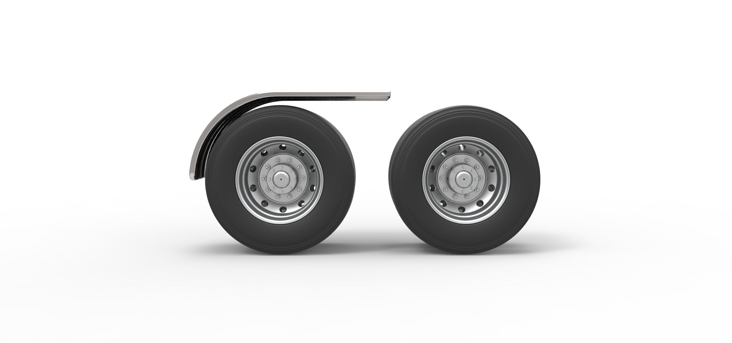 Semi truck Rear fenders Set 7 Scale 1 to 25 3D print model_12