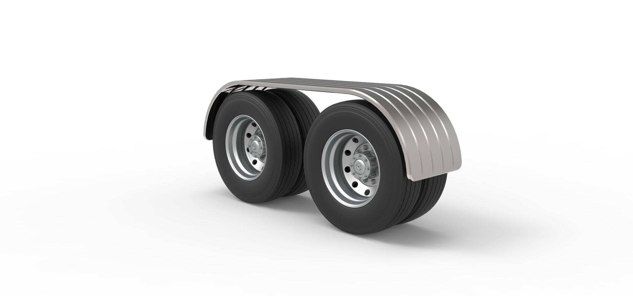 Semi truck Rear fenders Set 7 Scale 1 to 25 3D print model_6