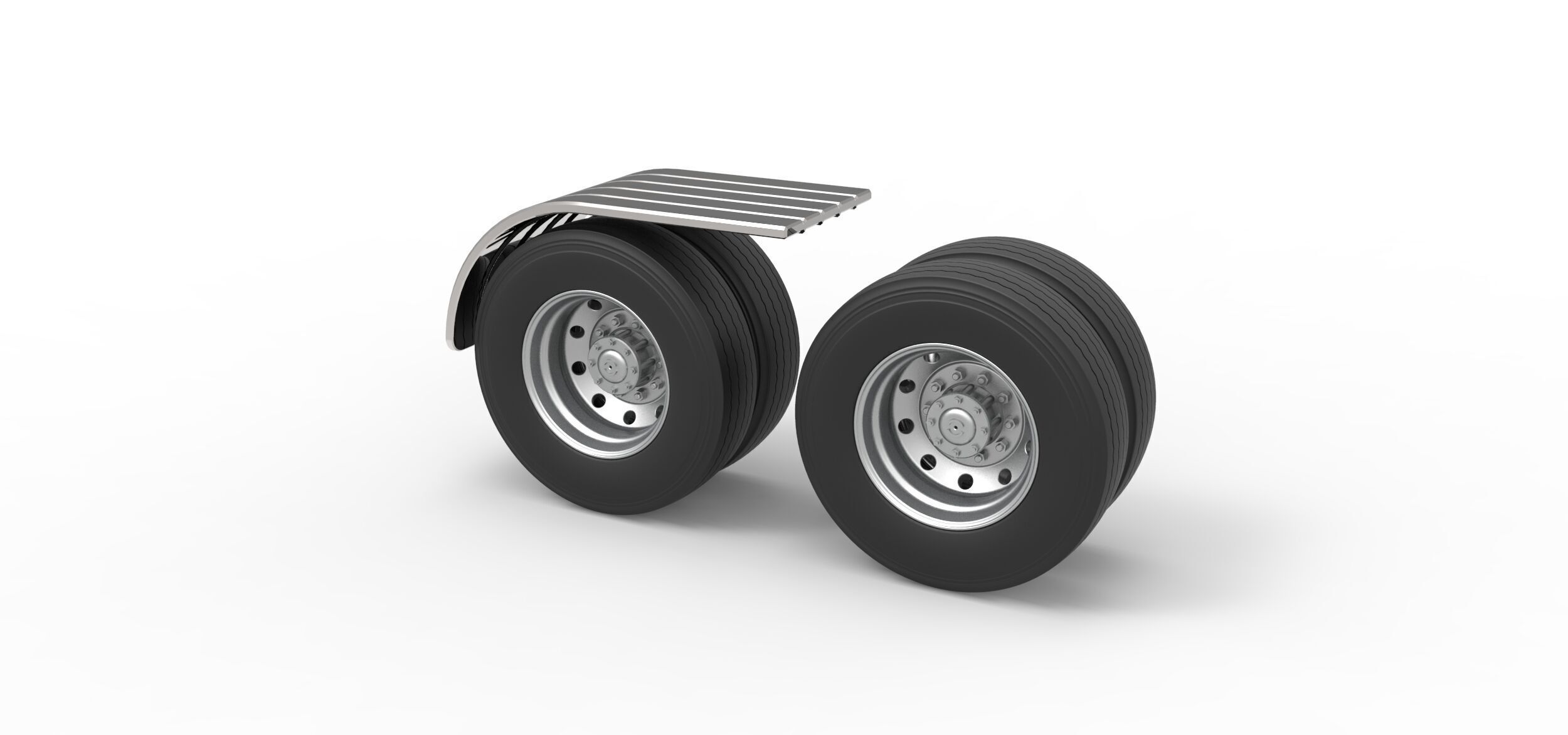 Semi truck Rear fenders Set 7 Scale 1 to 25 3D print model_14