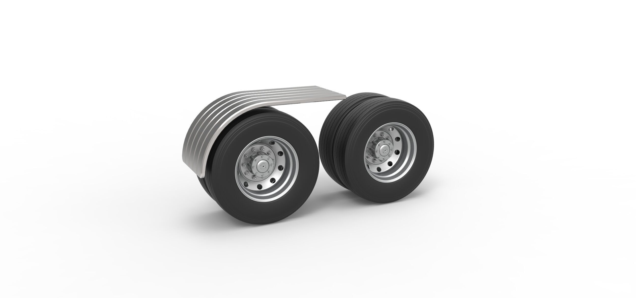 Semi truck Rear fenders Set 7 Scale 1 to 25 3D print model_8