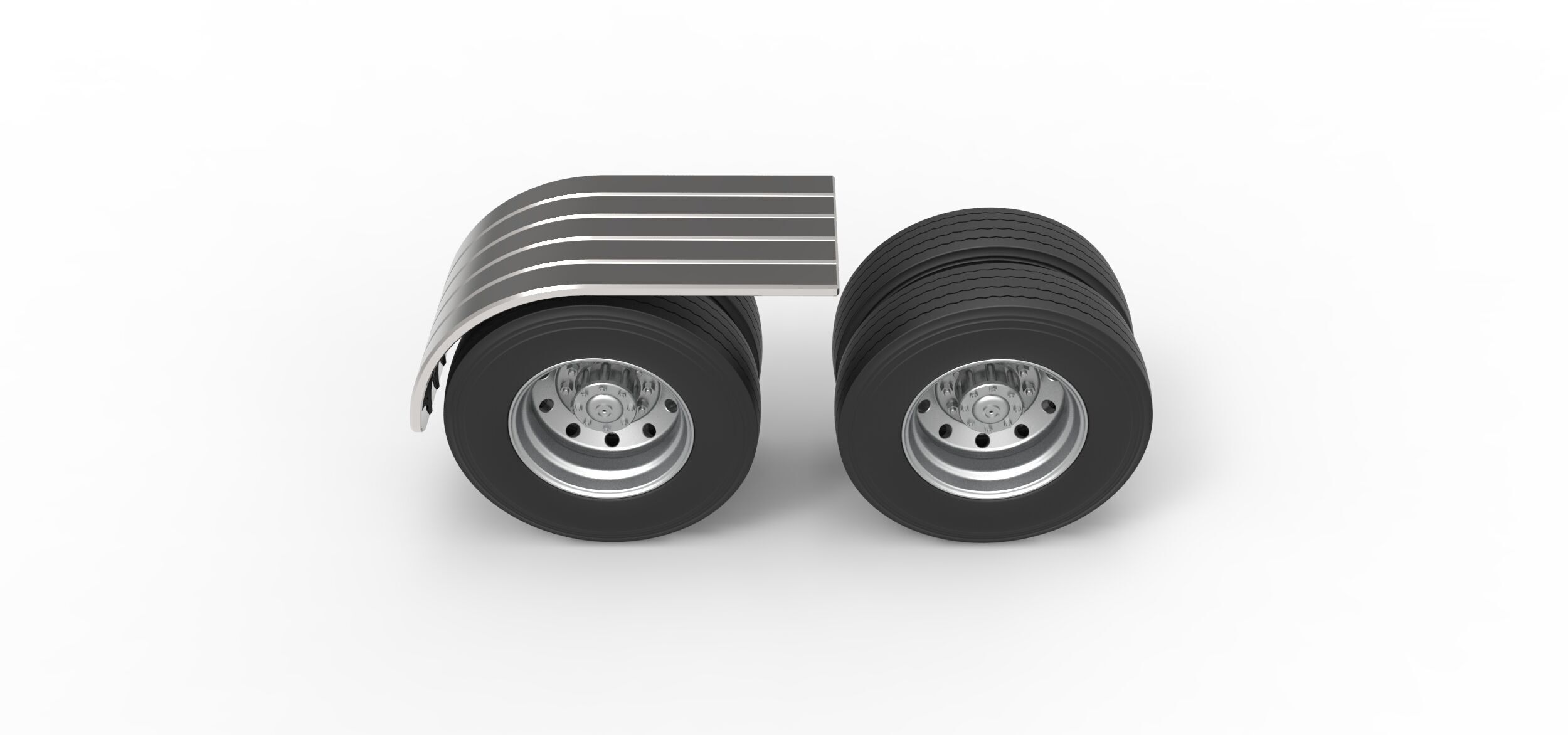 Semi truck Rear fenders Set 7 Scale 1 to 25 3D print model_13