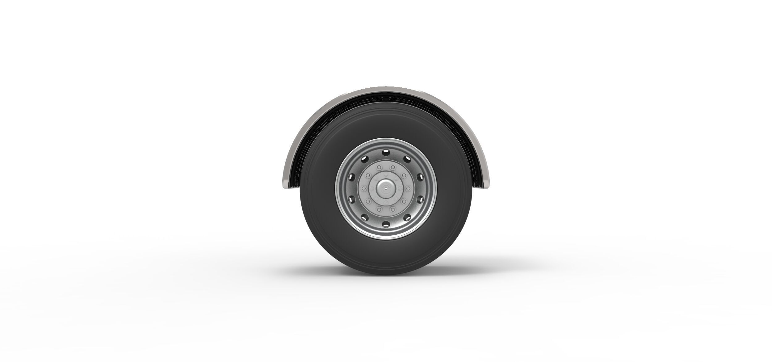 Semi truck Rear fenders Set 7 Scale 1 to 25 3D print model_20