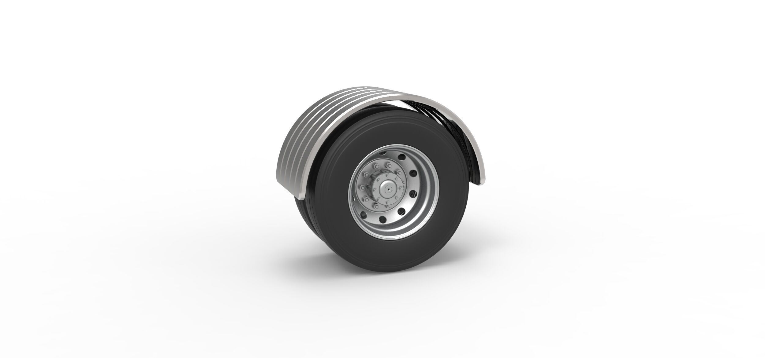 Semi truck Rear fenders Set 7 Scale 1 to 25 3D print model_16