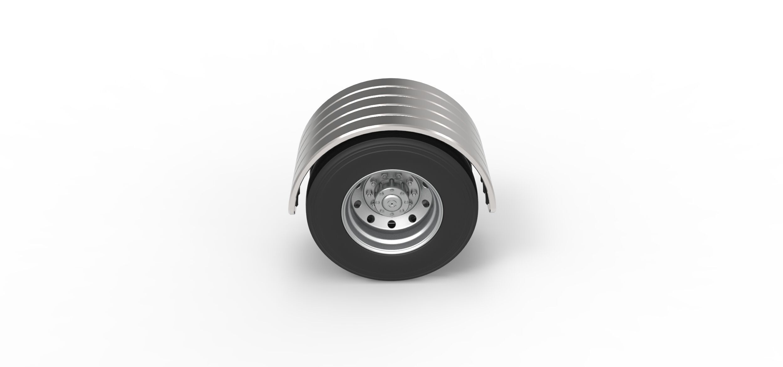 Semi truck Rear fenders Set 7 Scale 1 to 25 3D print model_21