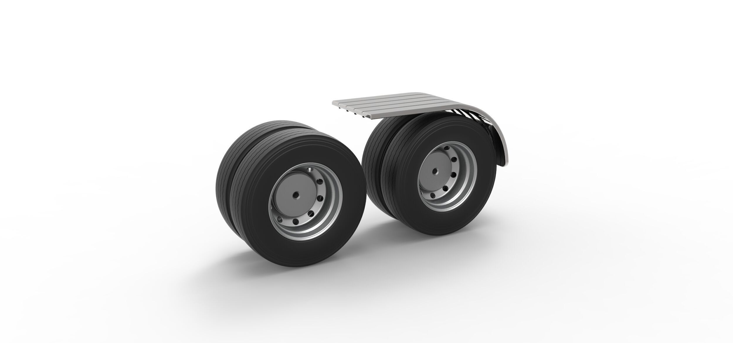 Semi truck Rear fenders Set 7 Scale 1 to 25 3D print model_15