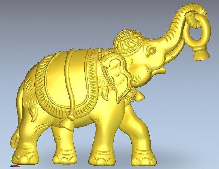 ELEPHANT RELIEF MODEL FOR CNC AND 3D PRINT 3D print model_3