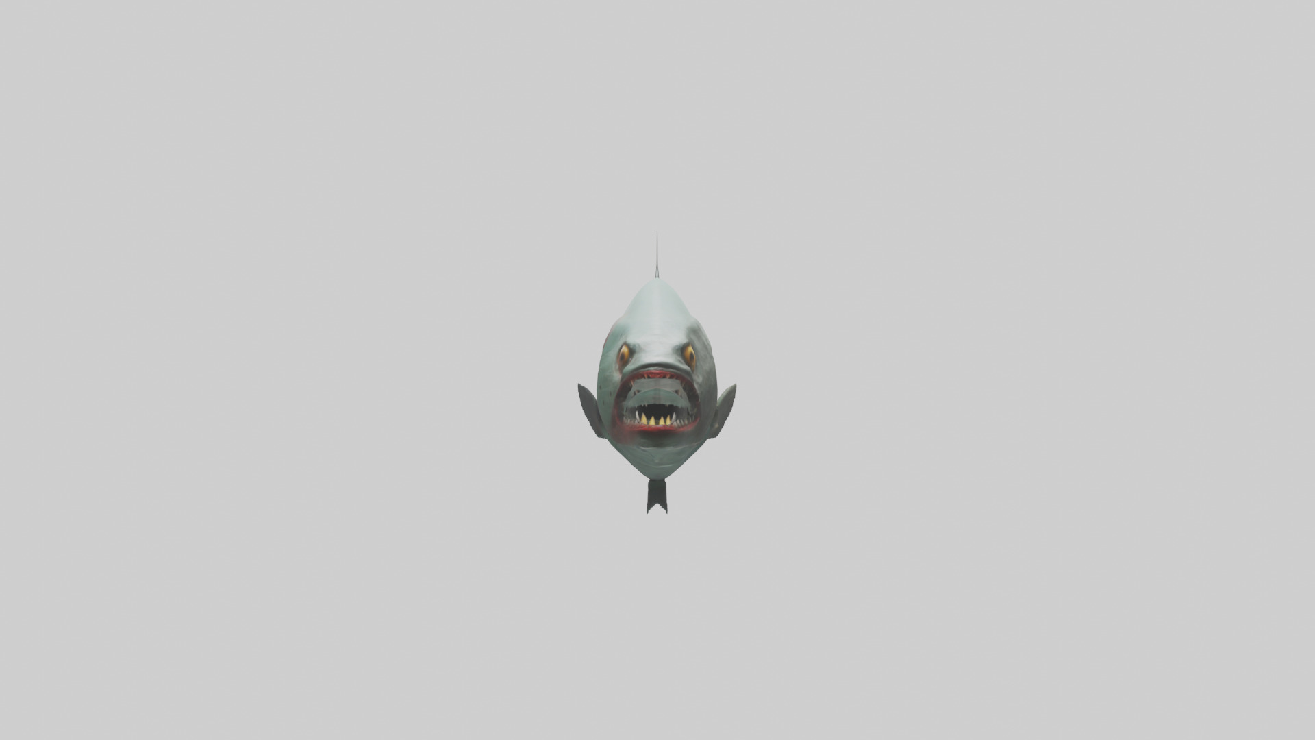 Piranha swimming model Low-poly 3D model_9