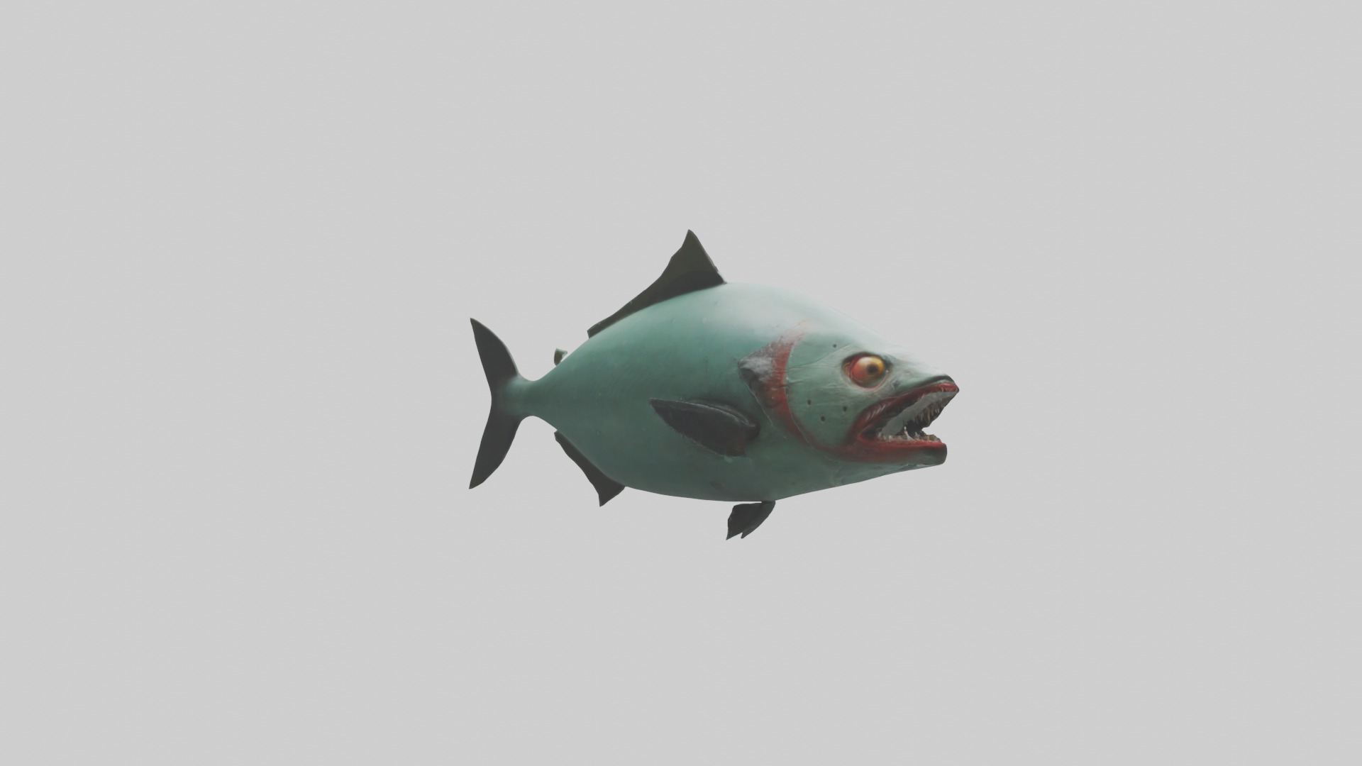 Piranha swimming model Low-poly 3D model_7