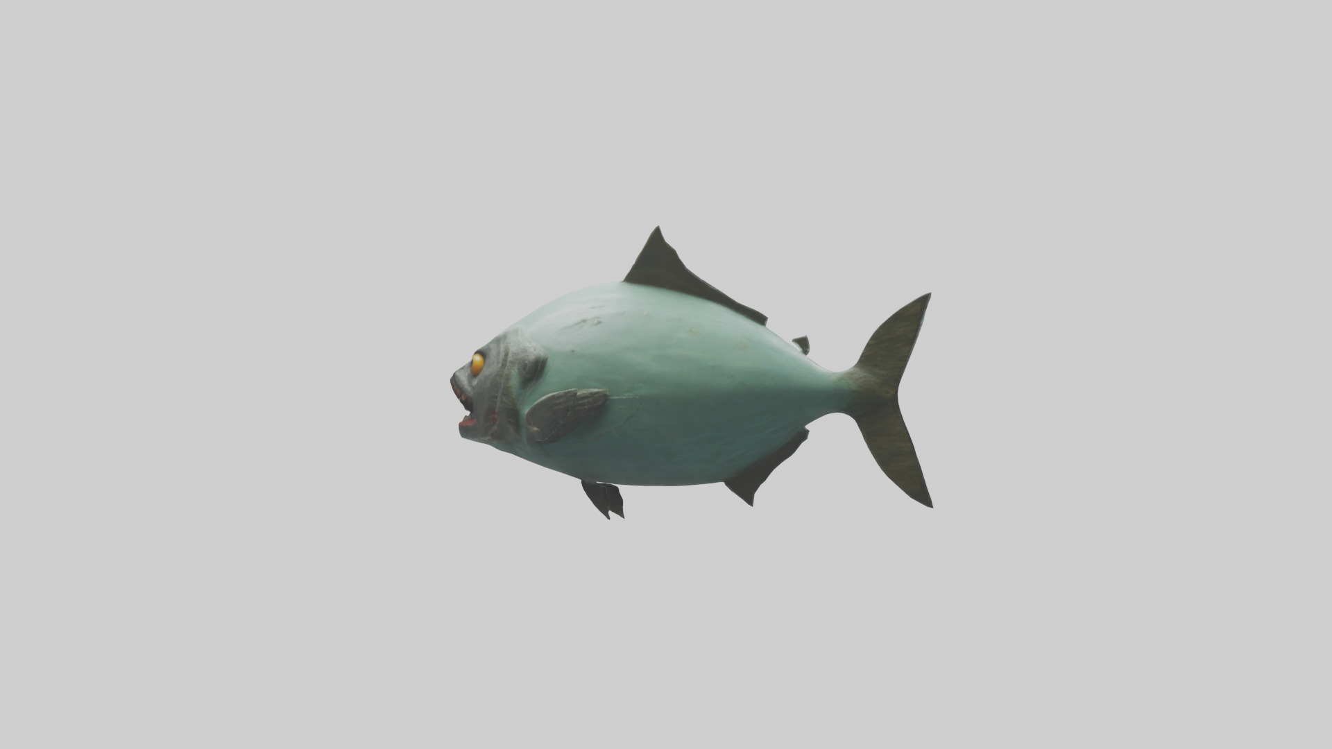 Piranha swimming model Low-poly 3D model_1