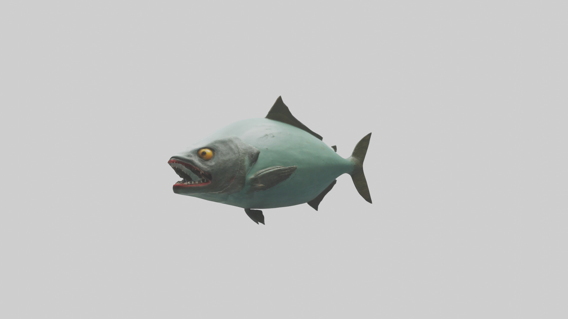 Piranha swimming model Low-poly 3D model_8