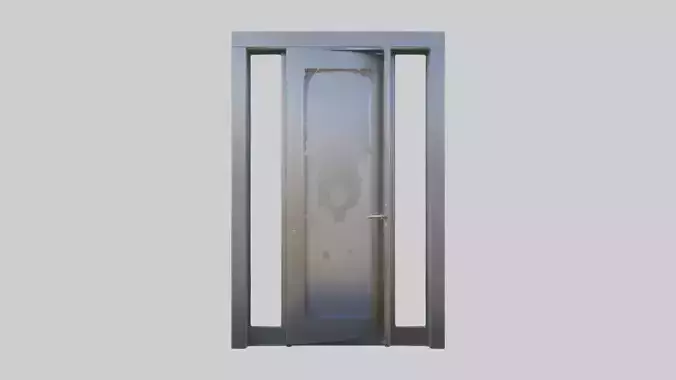 Pivot style entry door model Low-poly 3D model