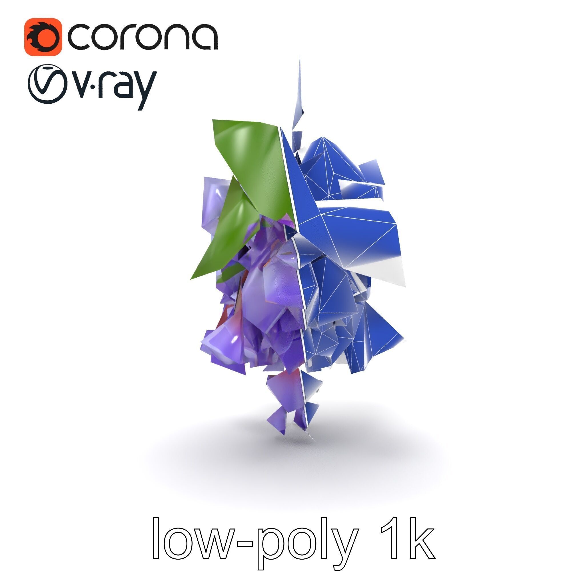 Bicolor Wisteria Petals 3D Model Pack Low-poly 3D model_18