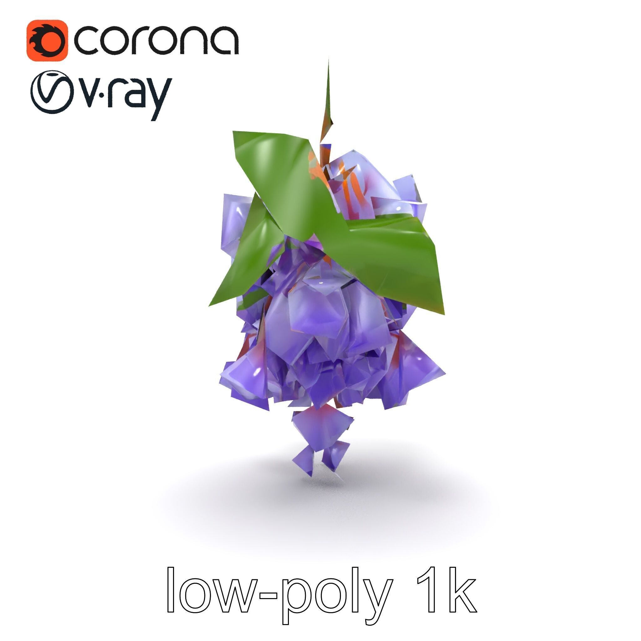 Bicolor Wisteria Petals 3D Model Pack Low-poly 3D model_27