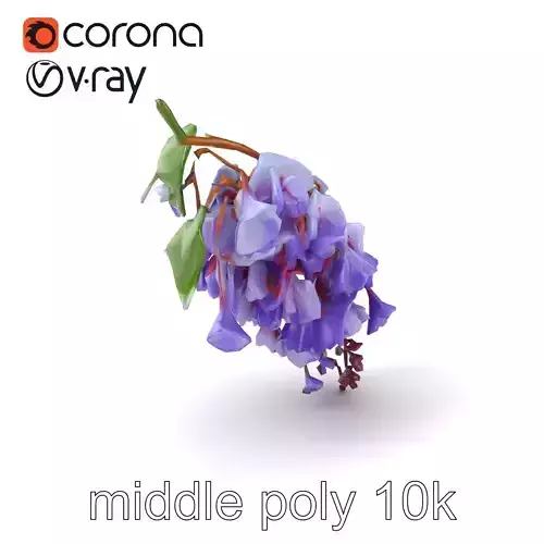 Bicolor Wisteria Petals 3D Model Pack