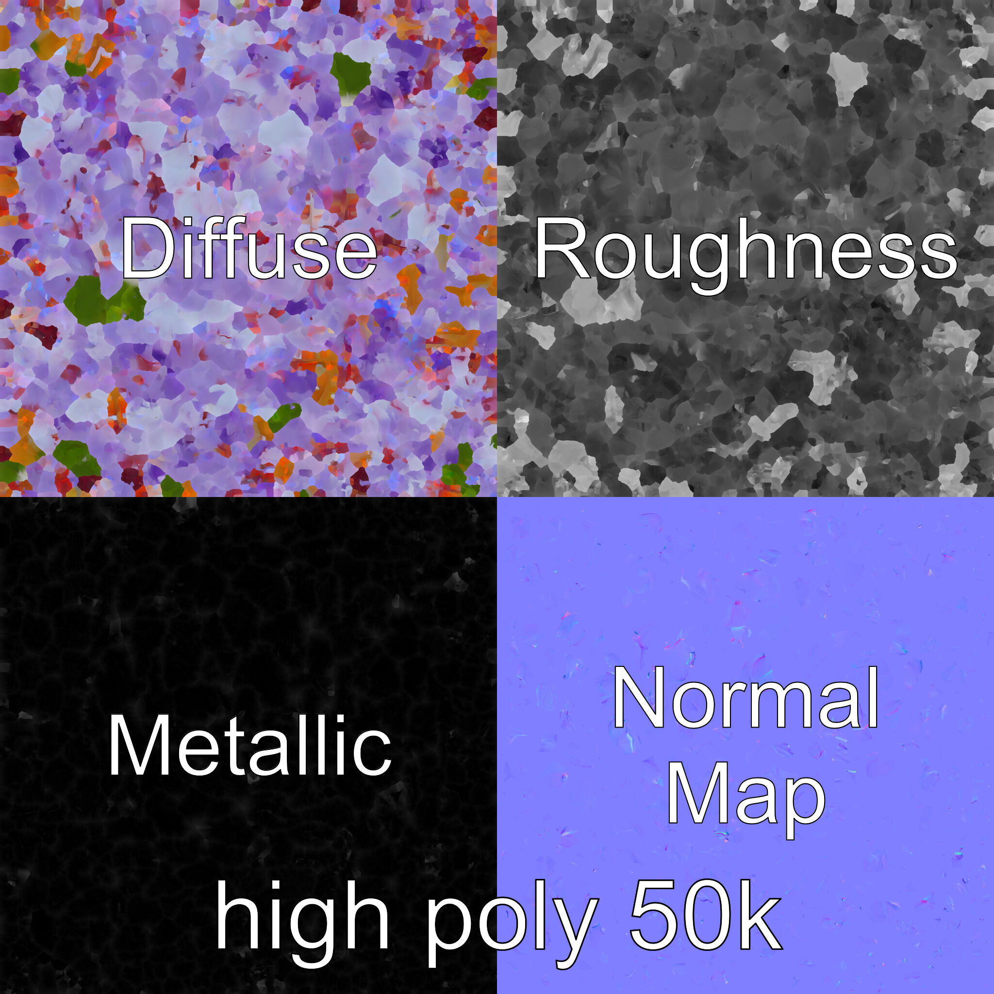 Bicolor Wisteria Petals 3D Model Pack Low-poly 3D model_3