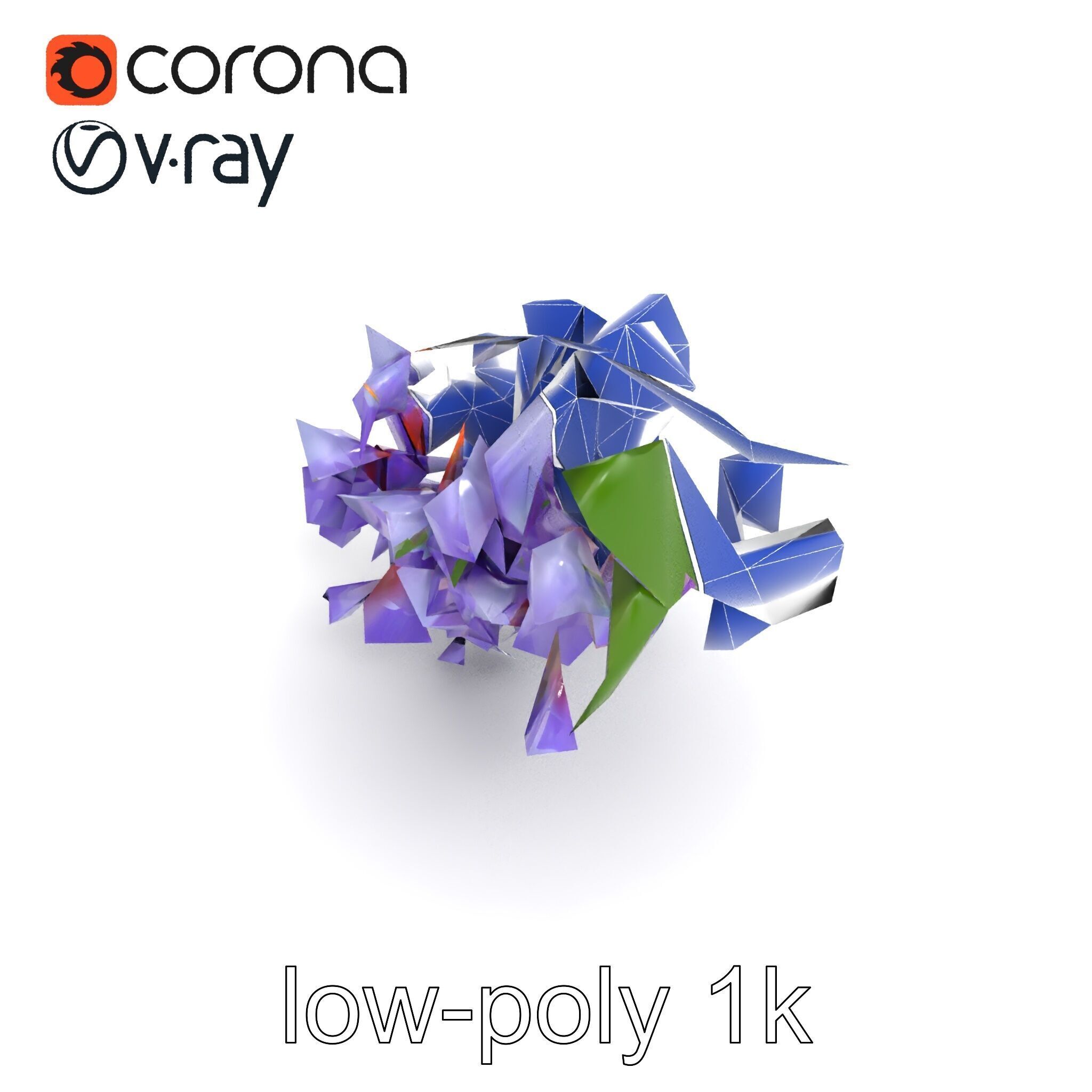 Bicolor Wisteria Petals 3D Model Pack Low-poly 3D model_16