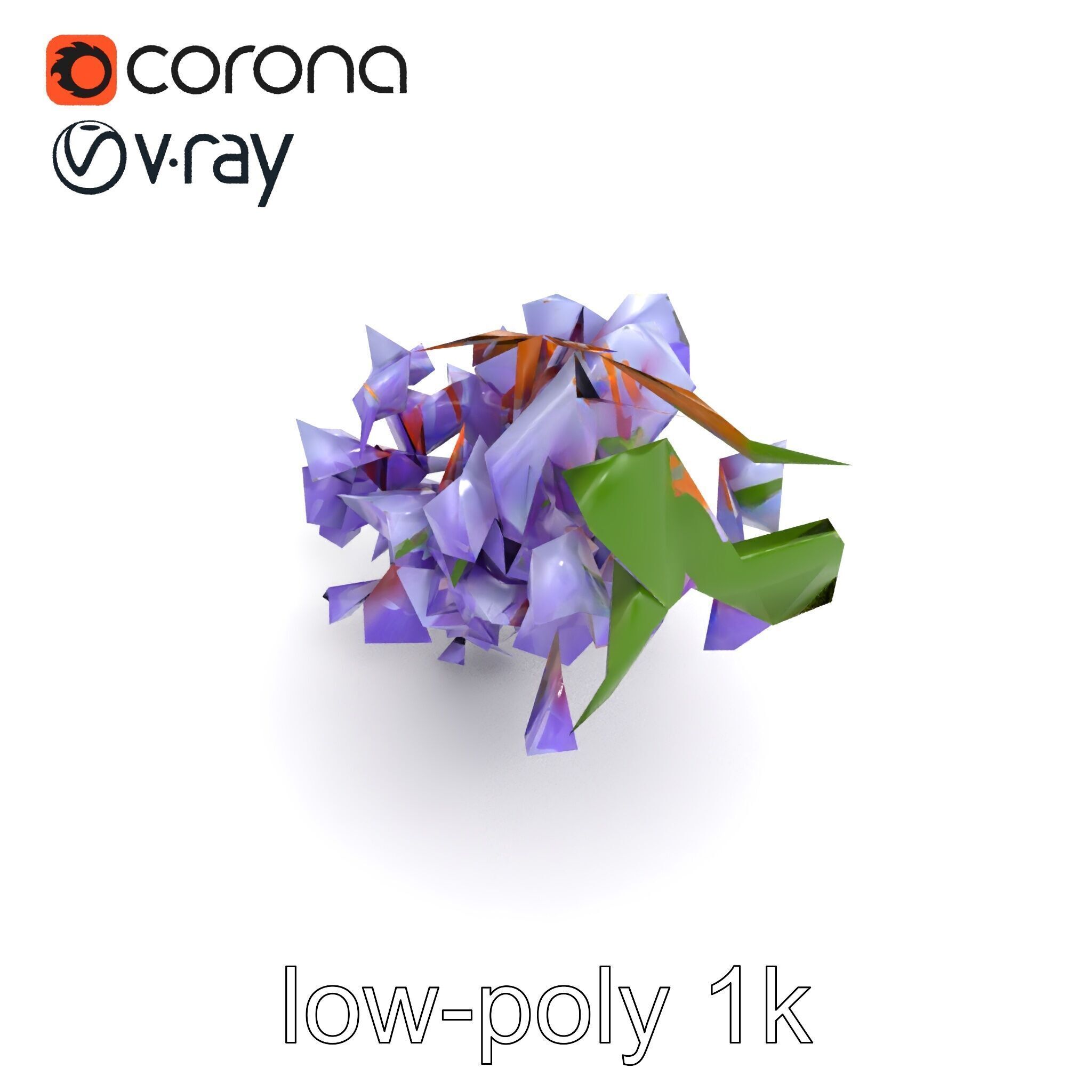 Bicolor Wisteria Petals 3D Model Pack Low-poly 3D model_24