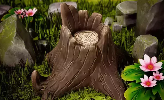 Stylized Stump 3D model