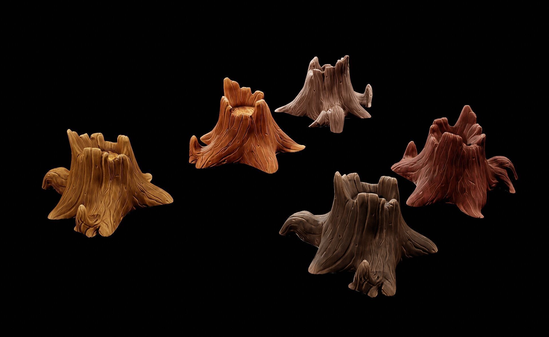 Stylized Stump 3D model Low-poly 3D model_4