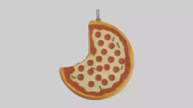 Pizza slice keychain model