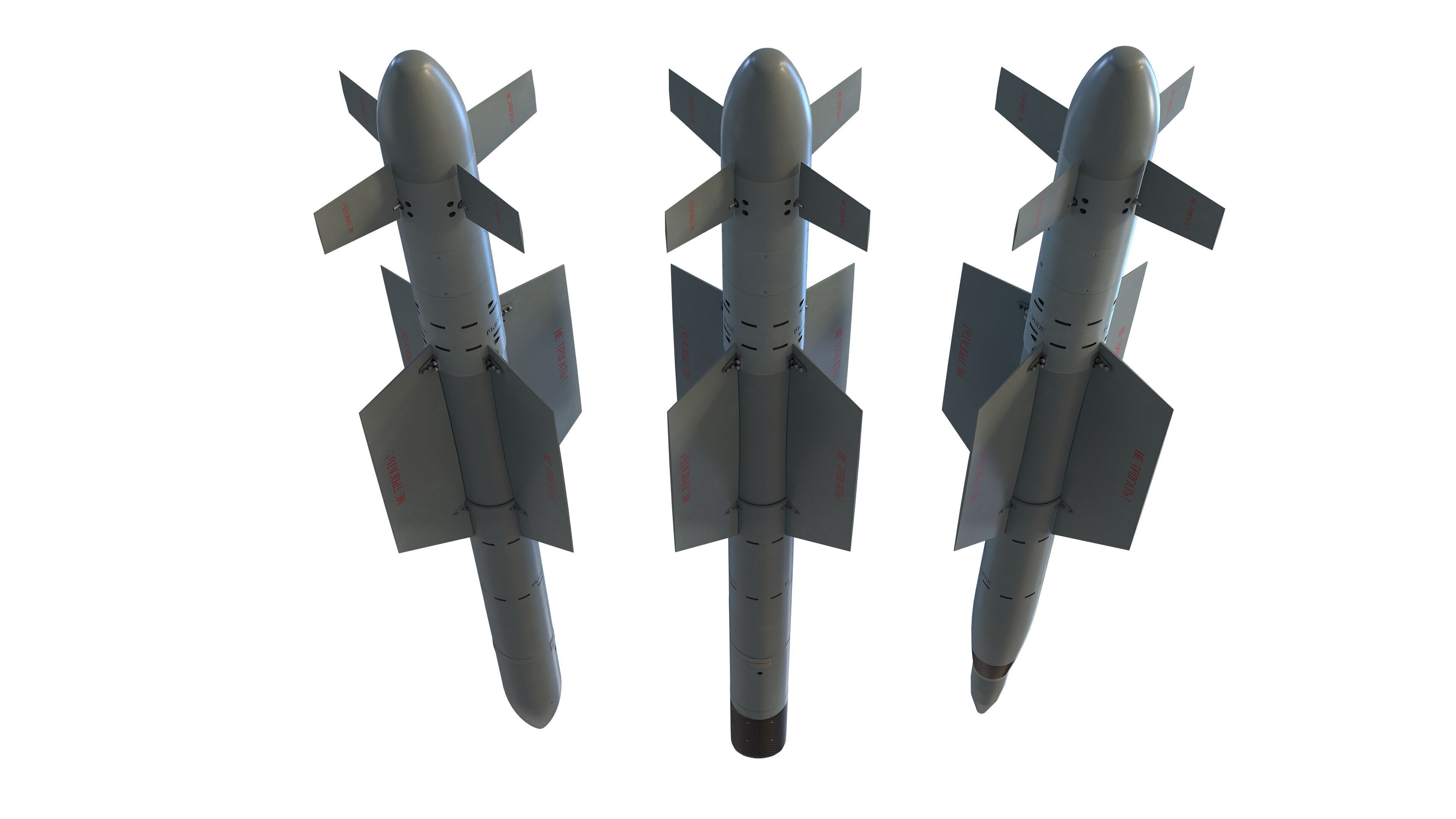 KAB-50C  KAB-50TV  and  KAB-50L guided air bomb 3in1 Low-poly 3D model_11