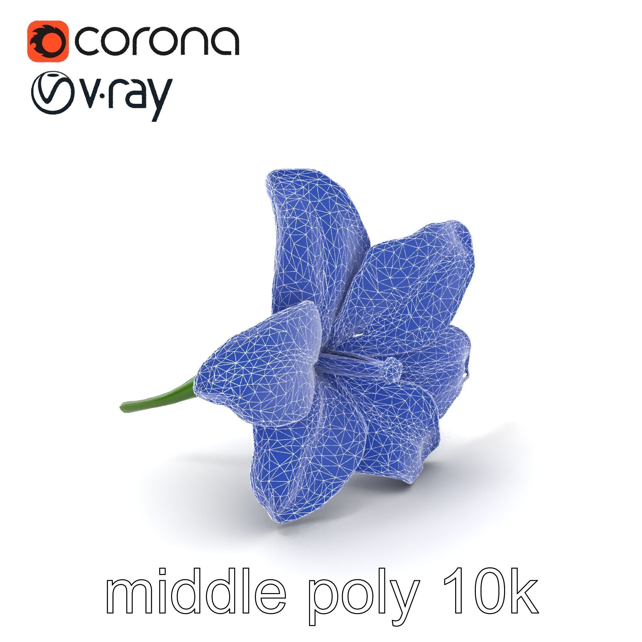 Freesia White Flower Realistic Texture model pack Low-poly 3D model_6