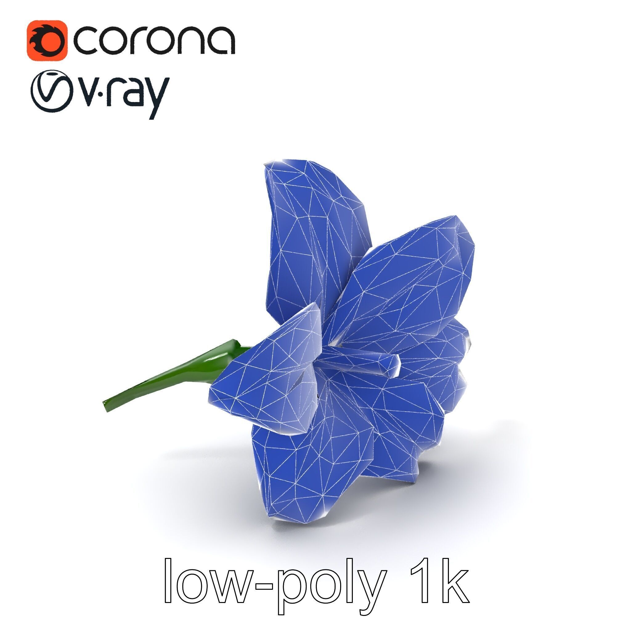 Freesia White Flower Realistic Texture model pack Low-poly 3D model_7