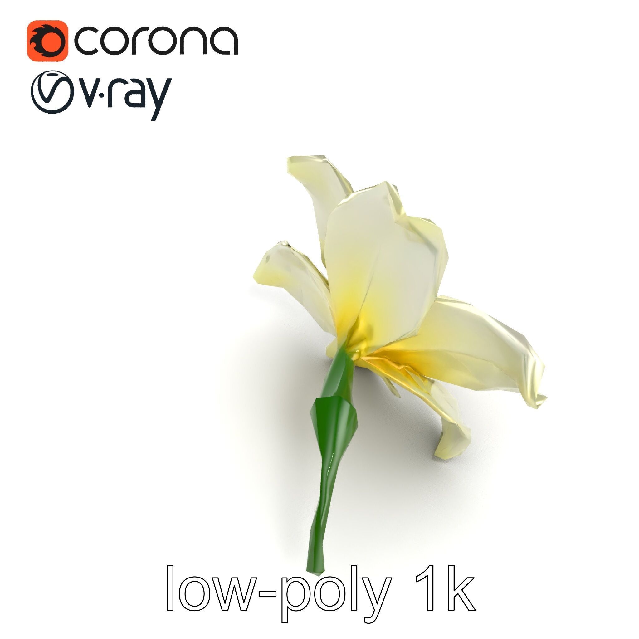 Freesia White Flower Realistic Texture model pack Low-poly 3D model_13