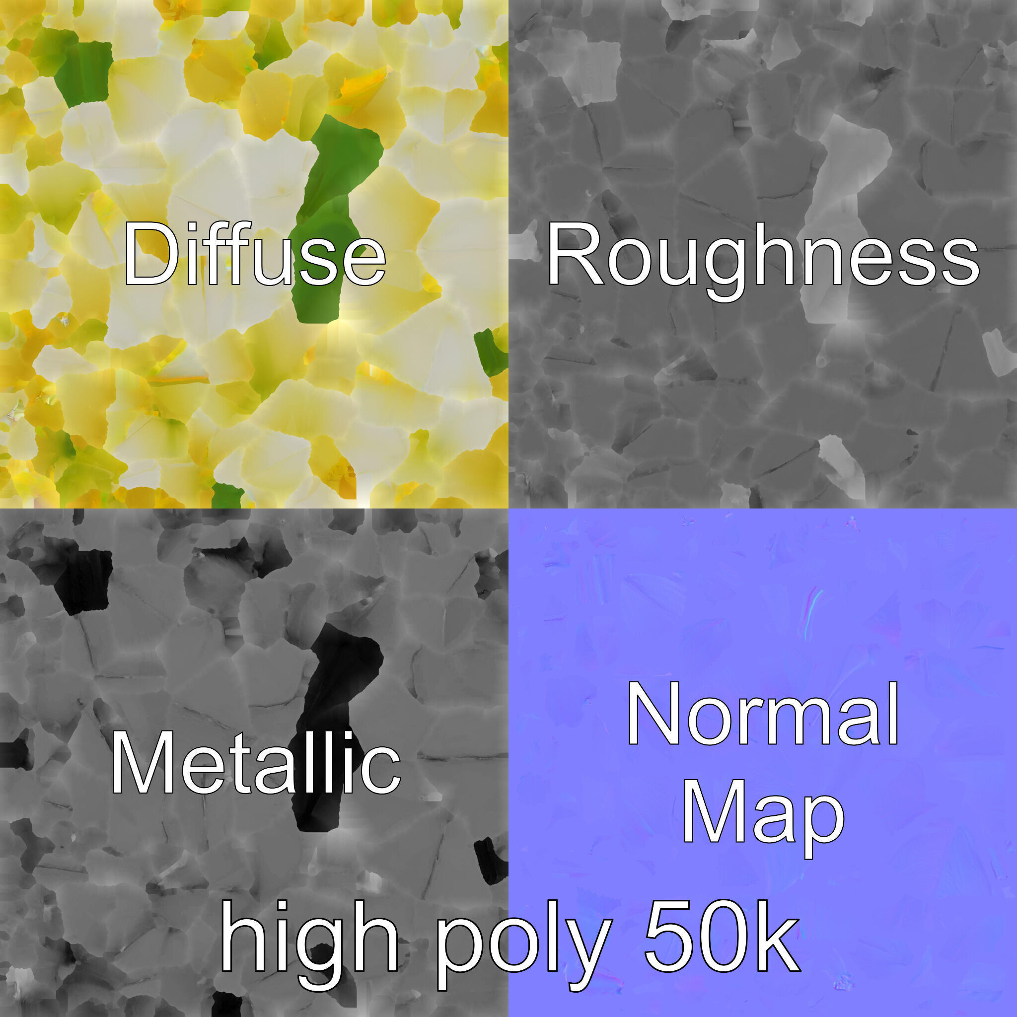 Freesia White Flower Realistic Texture model pack Low-poly 3D model_3