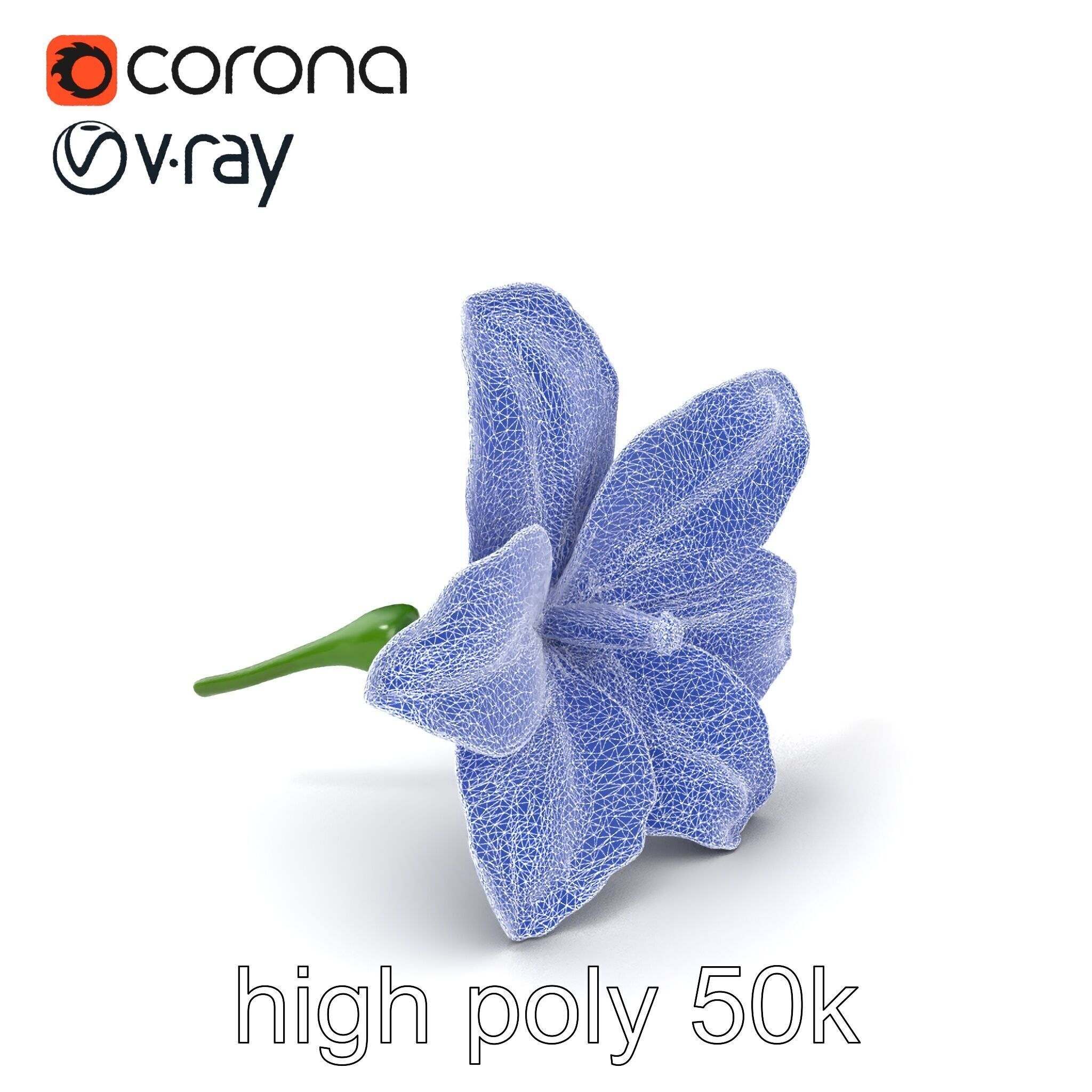 Freesia White Flower Realistic Texture model pack Low-poly 3D model_10