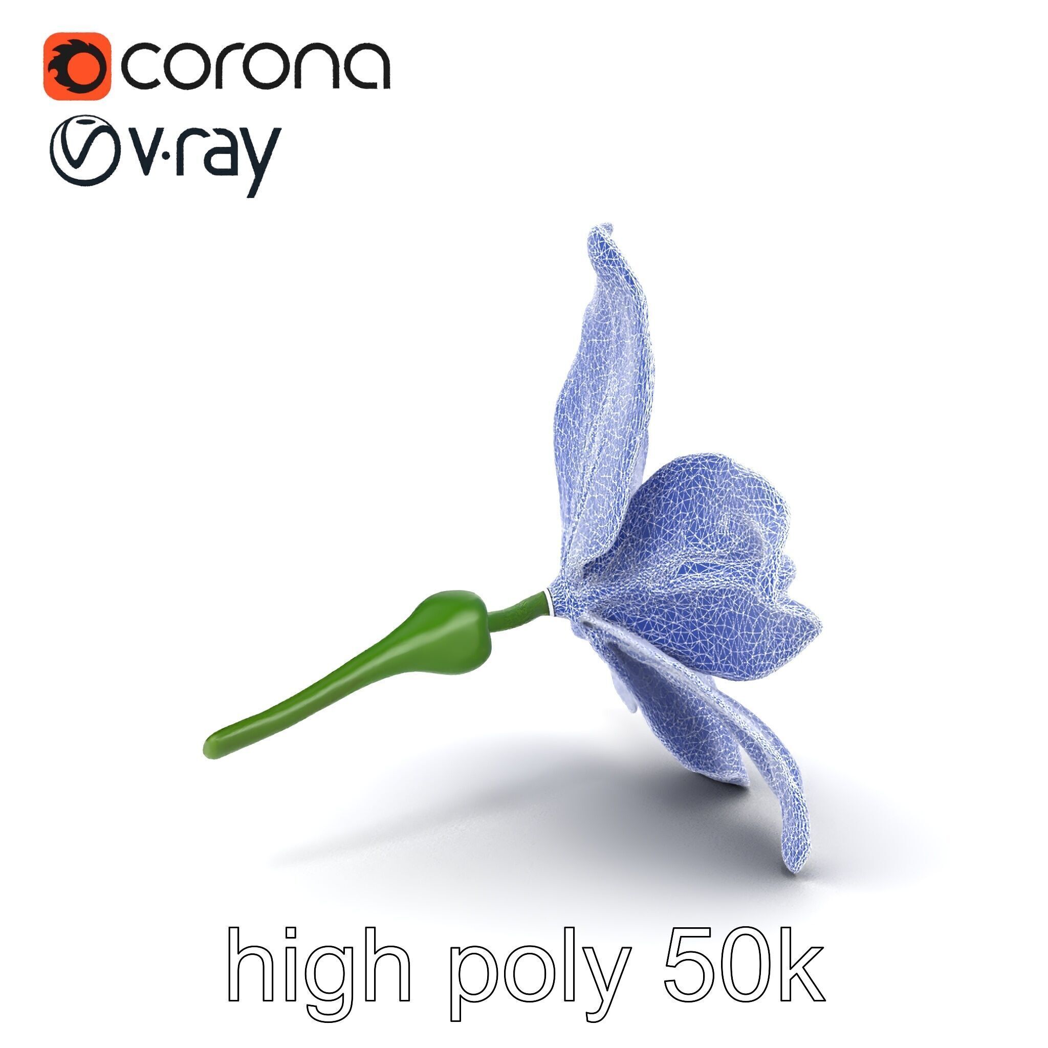Freesia White Flower Realistic Texture model pack Low-poly 3D model_19