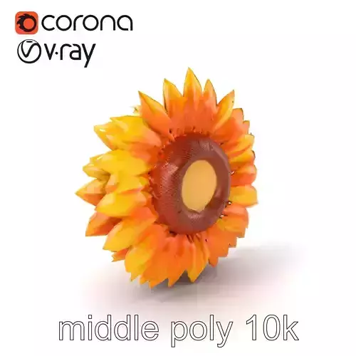 Sunflower Petal Detail Sculpture model pack Low-poly 3D model