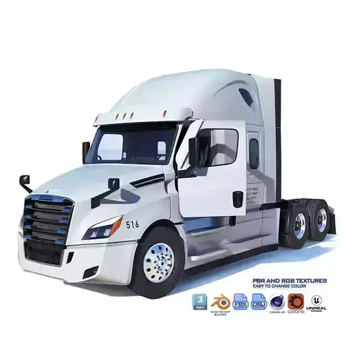 Freightliner Cascadia Sleeper 2024 Low-poly 3D model