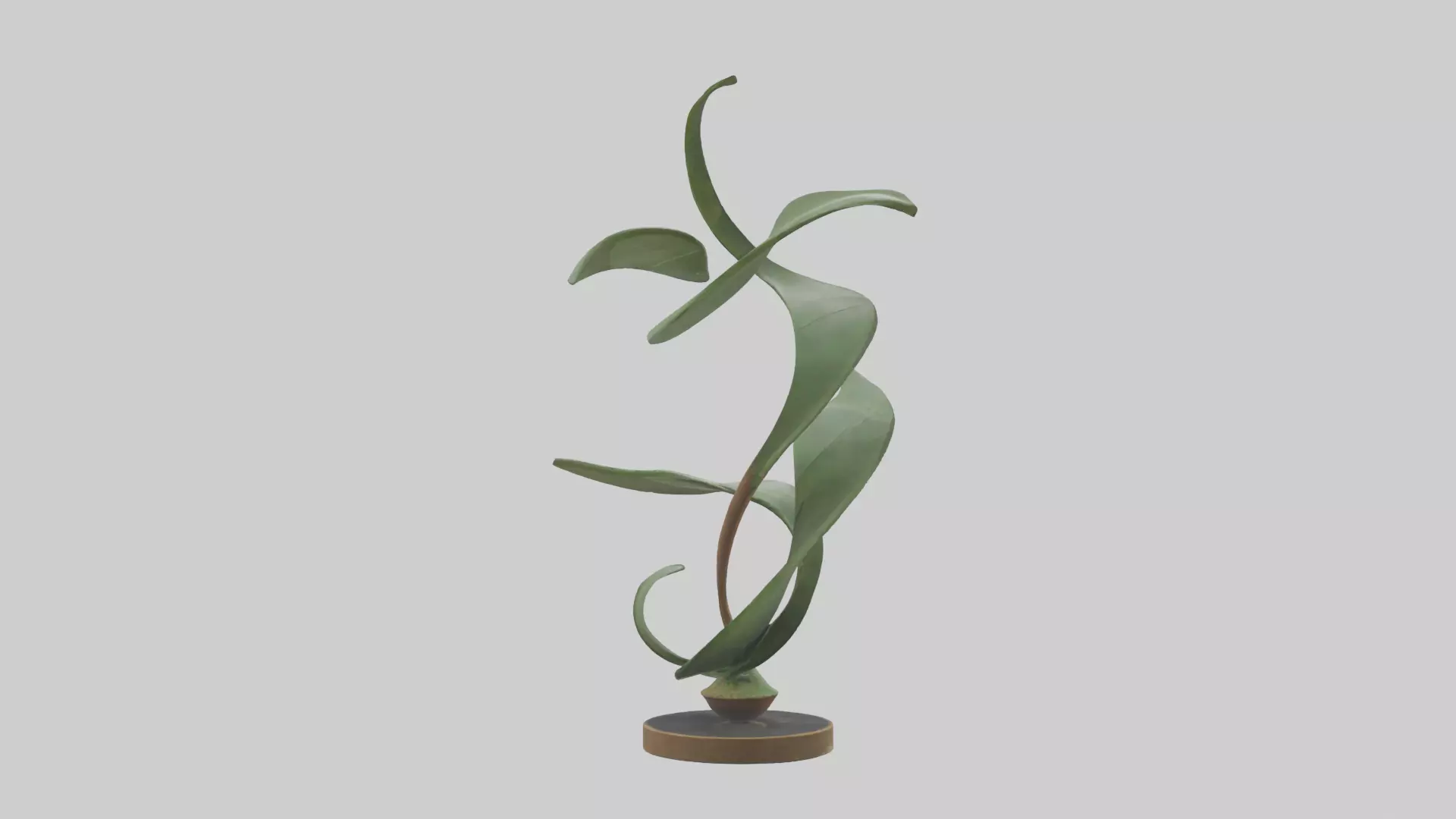 Plant and Stem Movement Sculpture model Low-poly 3D model_0