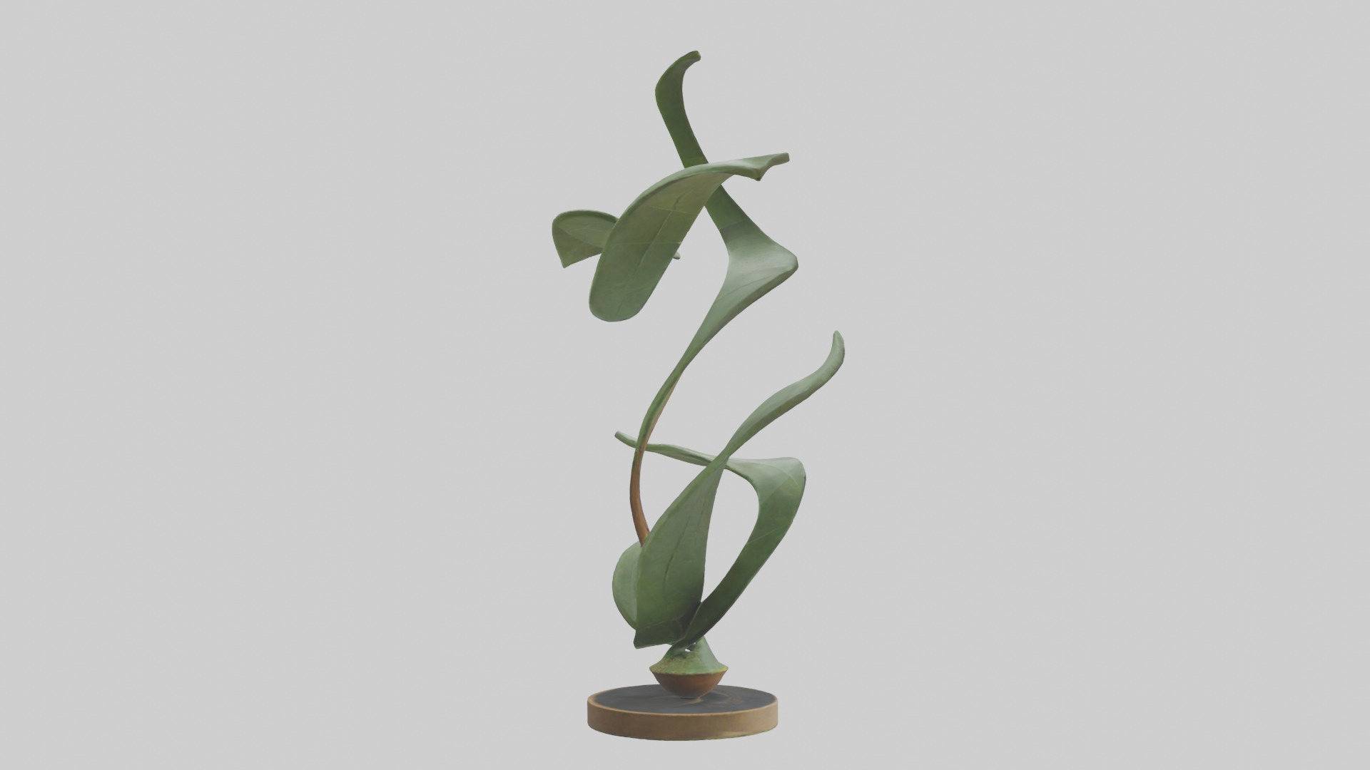 Plant and Stem Movement Sculpture model Low-poly 3D model_2