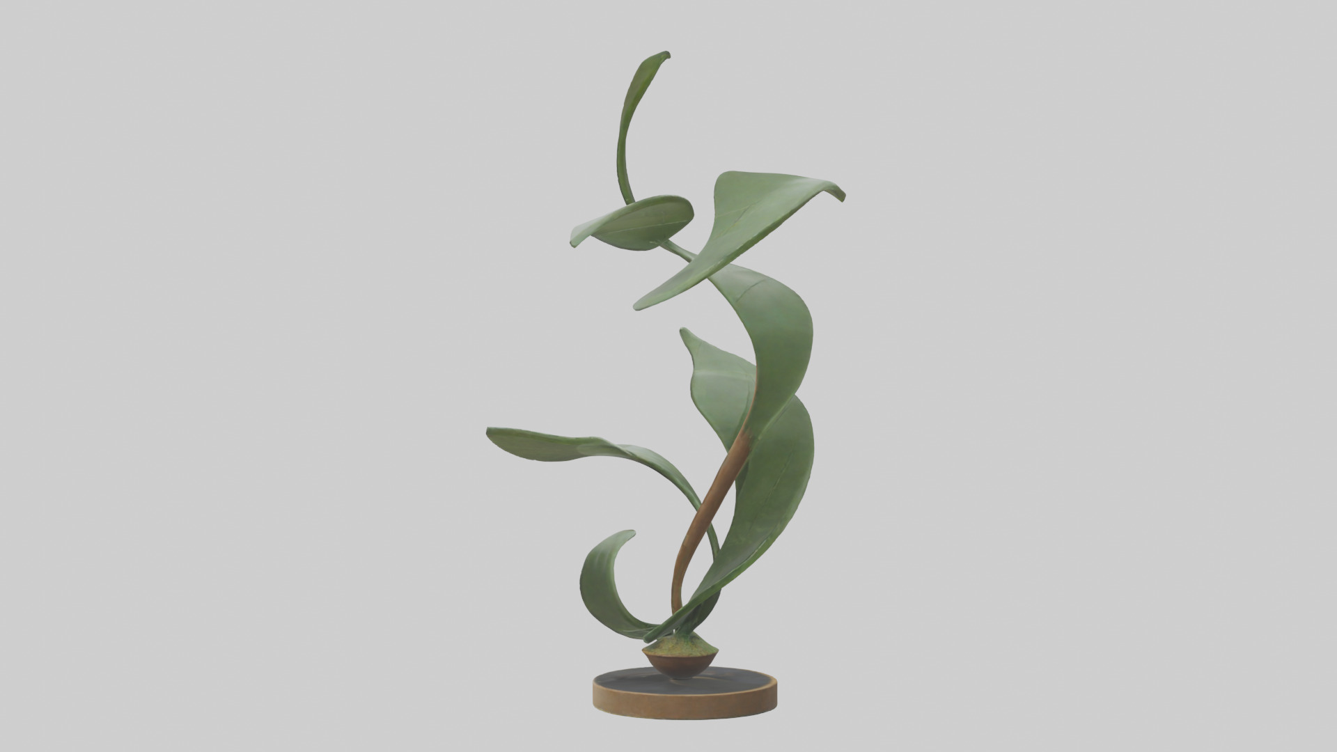Plant and Stem Movement Sculpture model Low-poly 3D model_1