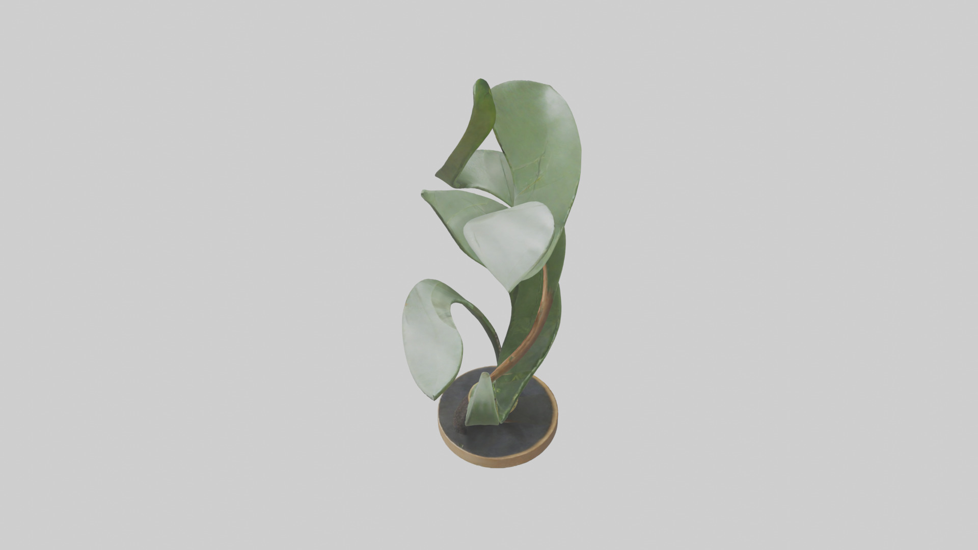 Plant and Stem Movement Sculpture model Low-poly 3D model_17