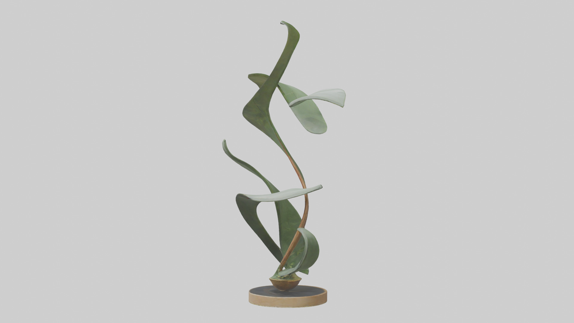 Plant and Stem Movement Sculpture model Low-poly 3D model_10
