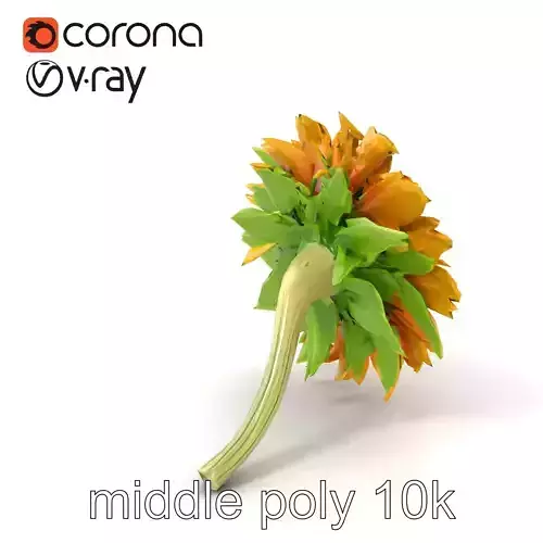 Textured Sunflower Model Pack for Realistic Rendering and Games Low-poly 3D model