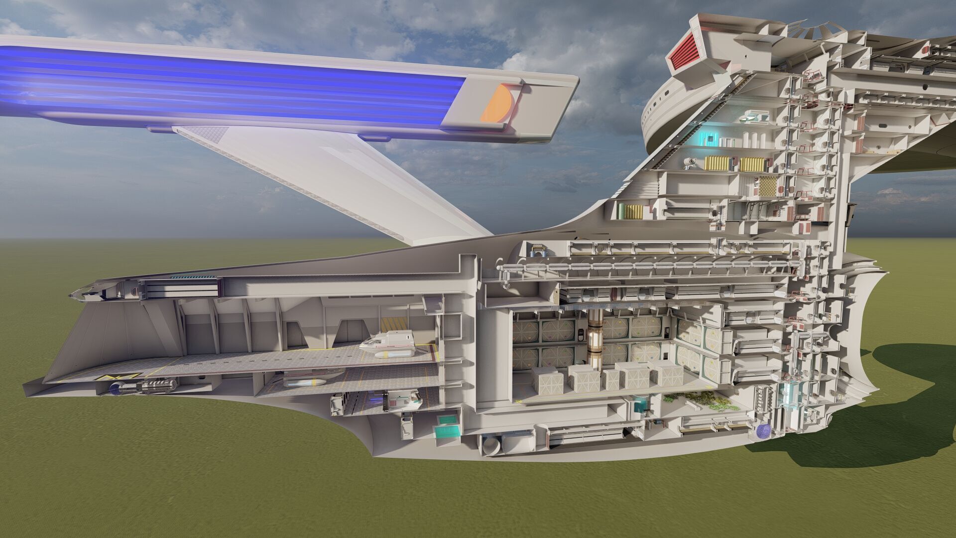 USS ENTERPRISE NCC 1701 A with full interior 3D model_16