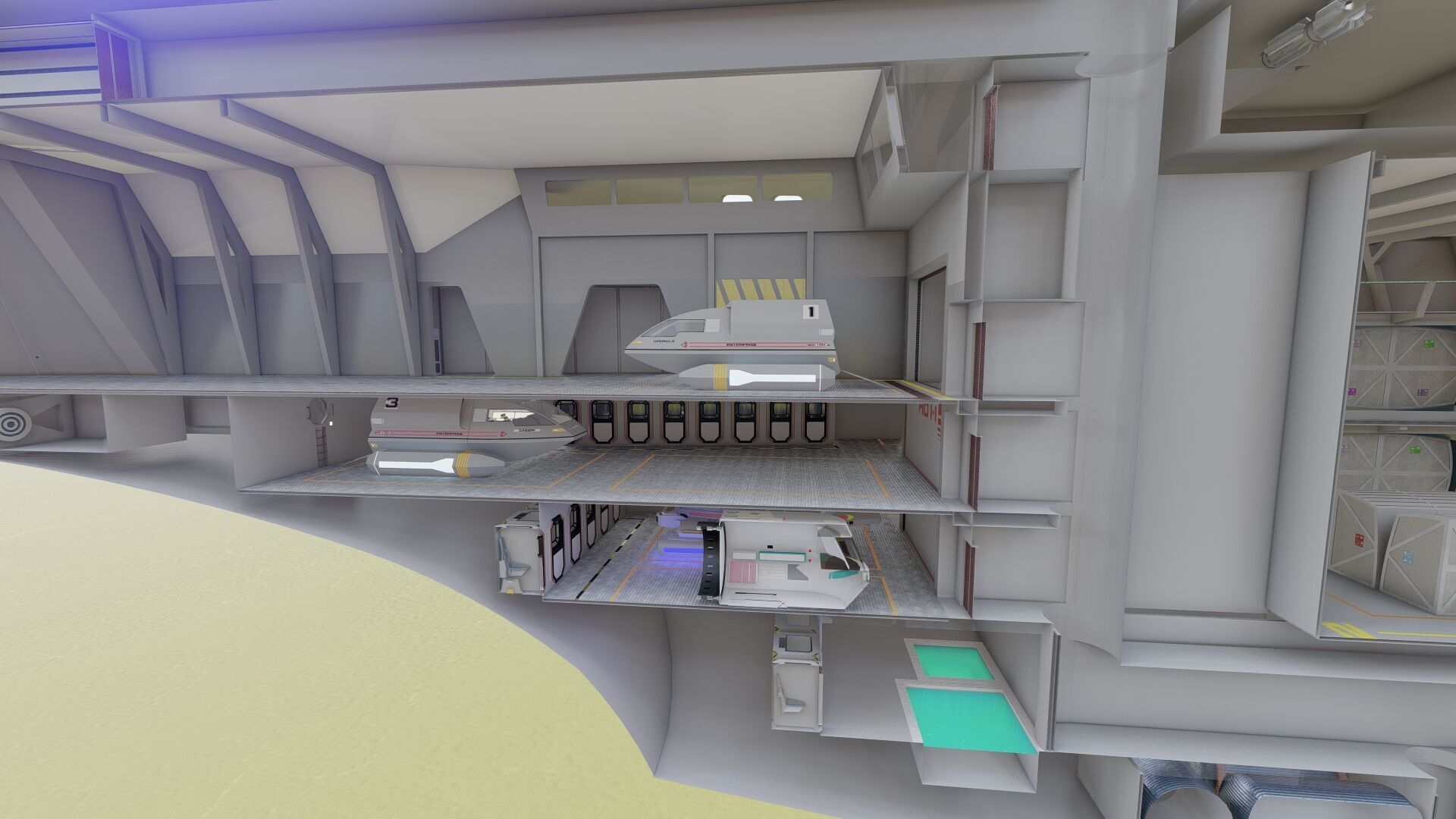 USS ENTERPRISE NCC 1701 A with full interior 3D model_24