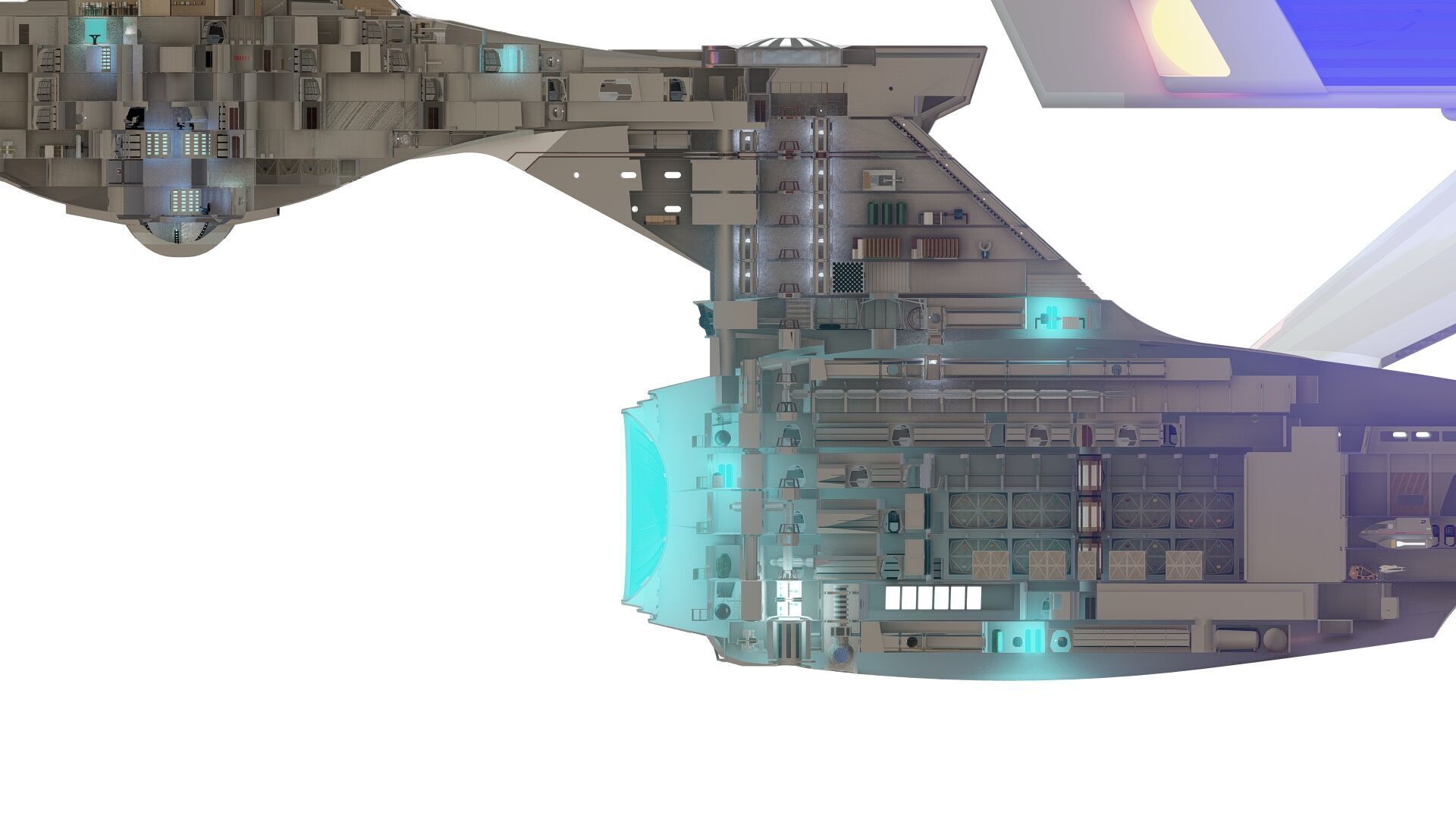 USS ENTERPRISE NCC 1701 A with full interior 3D model_3