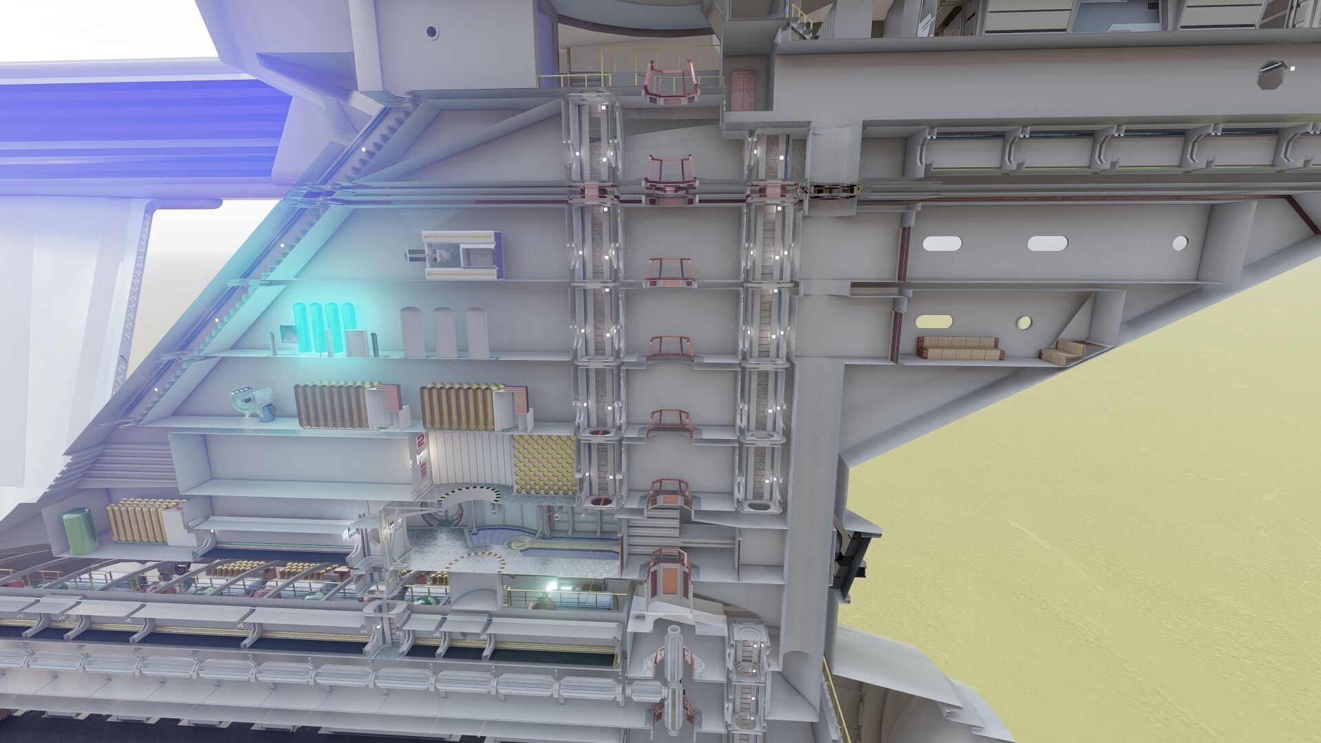 USS ENTERPRISE NCC 1701 A with full interior 3D model_22