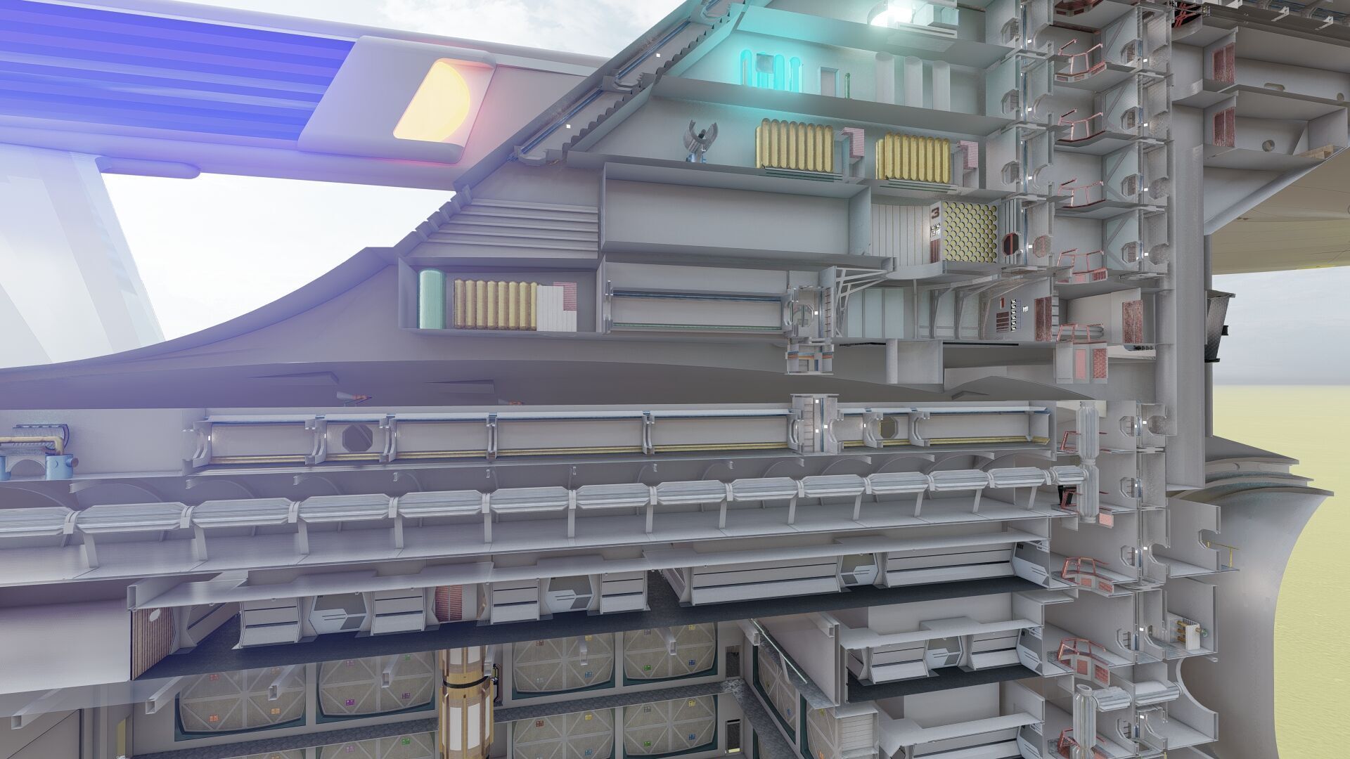 USS ENTERPRISE NCC 1701 A with full interior 3D model_25