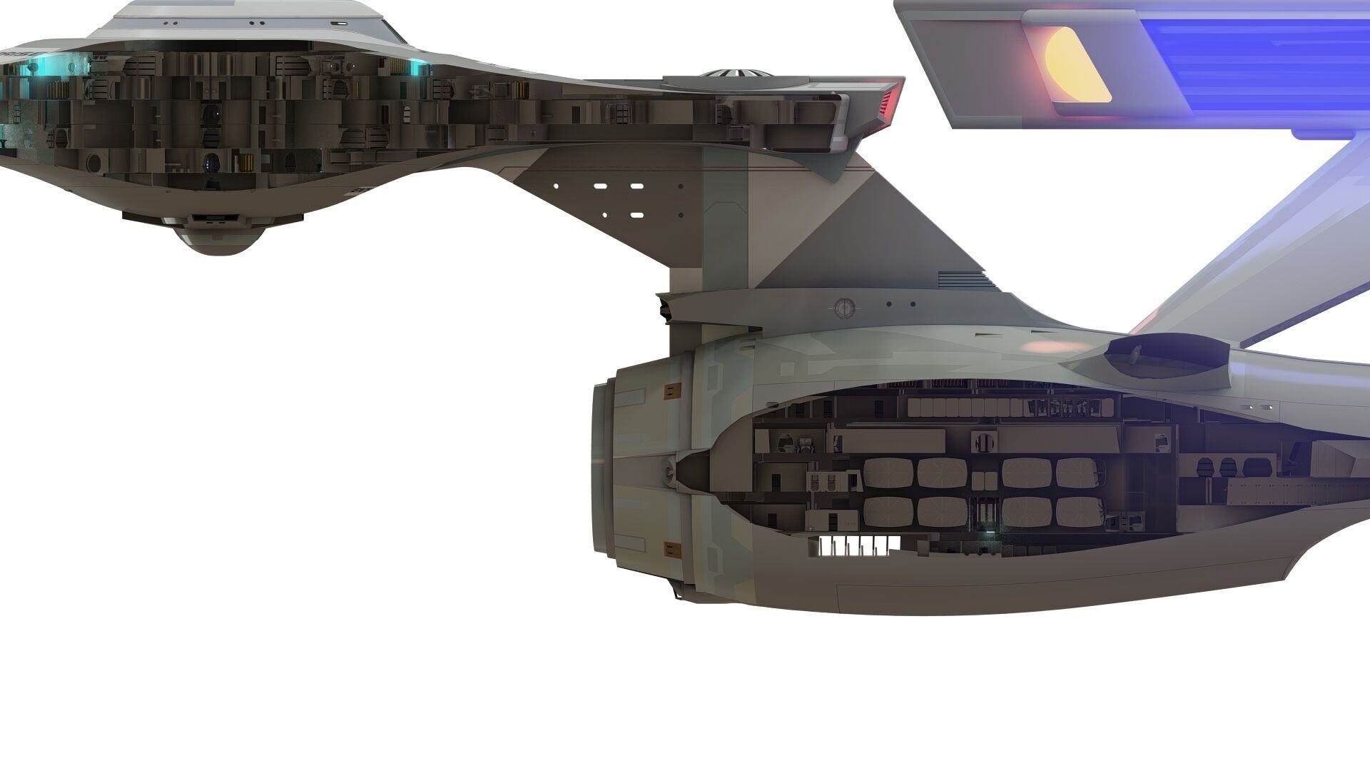 USS ENTERPRISE NCC 1701 A with full interior 3D model_2
