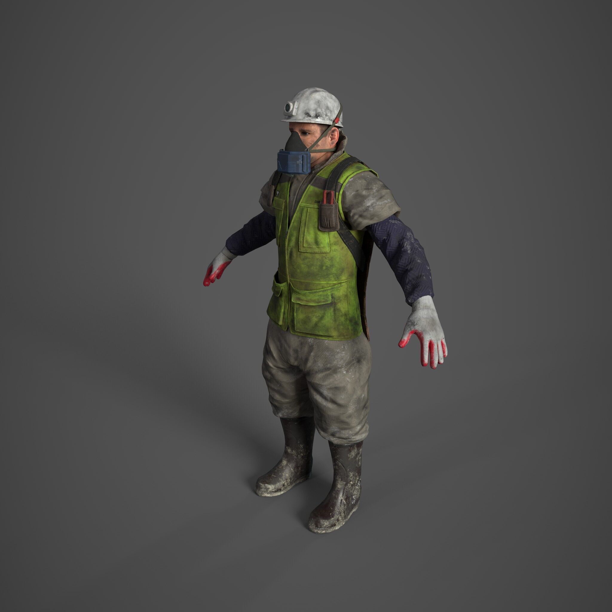 High Quality PBR Character Digital Twin  VR Mining Experience Low-poly 3D model_2