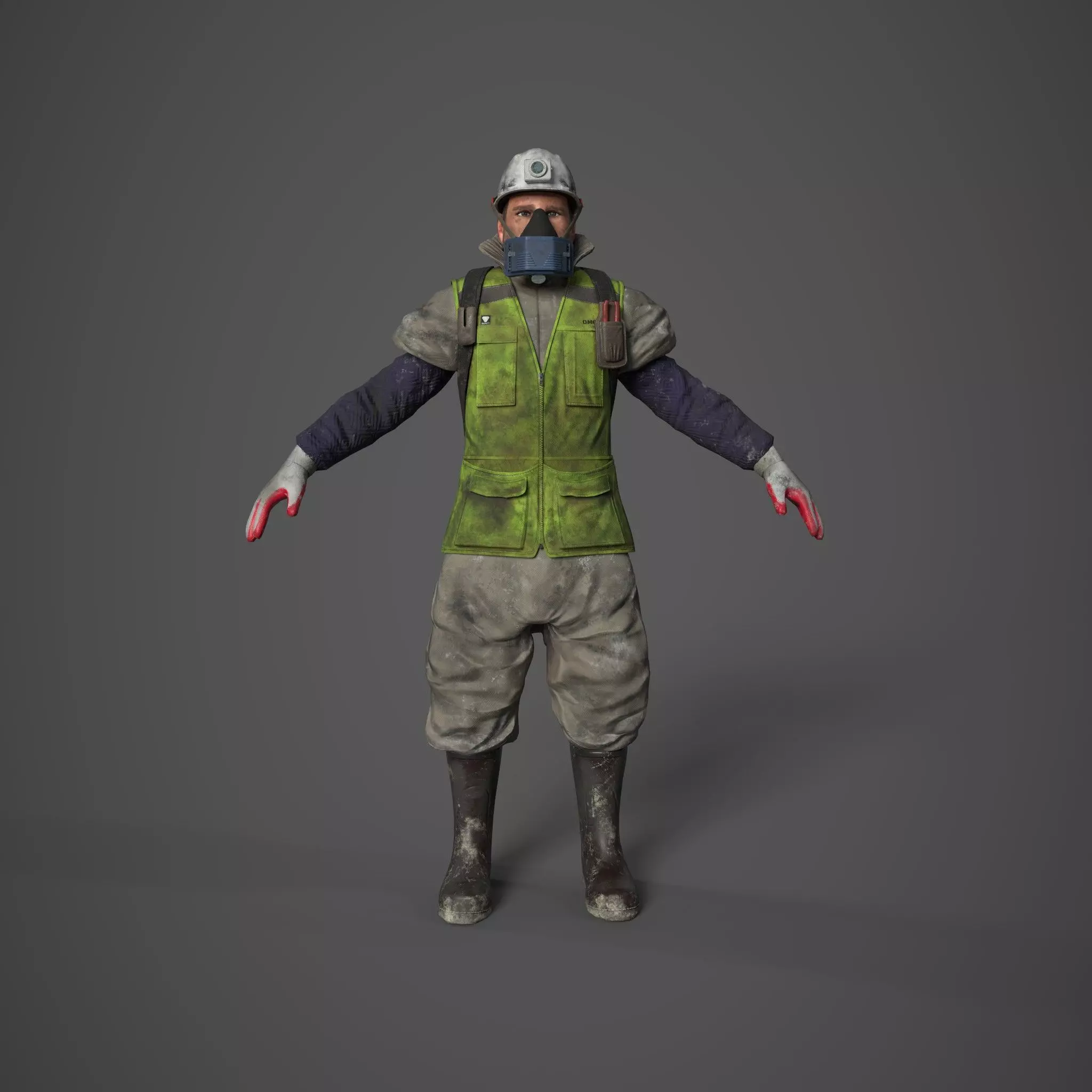 High Quality PBR Character Digital Twin  VR Mining Experience Low-poly 3D model_0