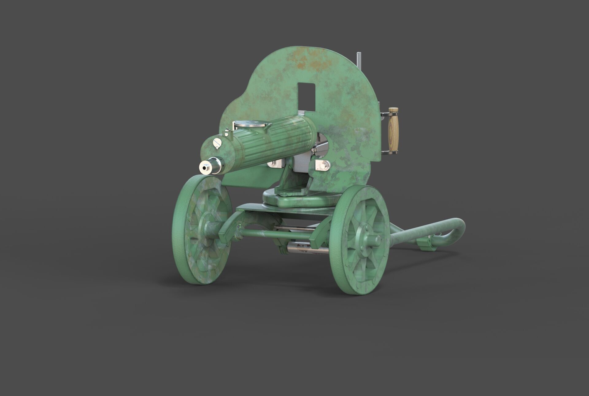 Soviet Maxim machine gun model 3D model_4