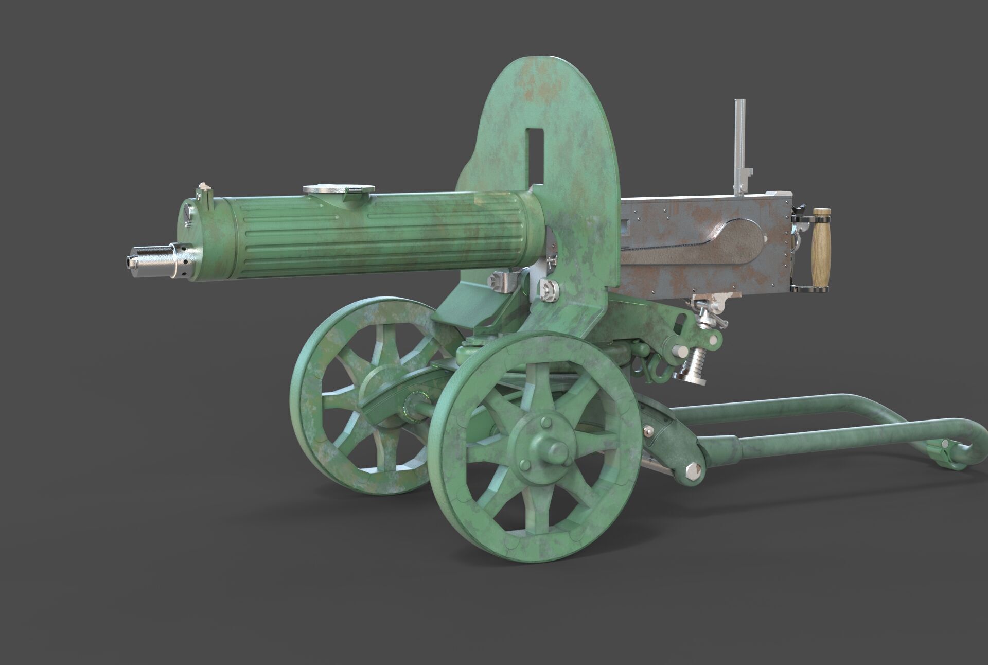 Soviet Maxim machine gun model 3D model_19
