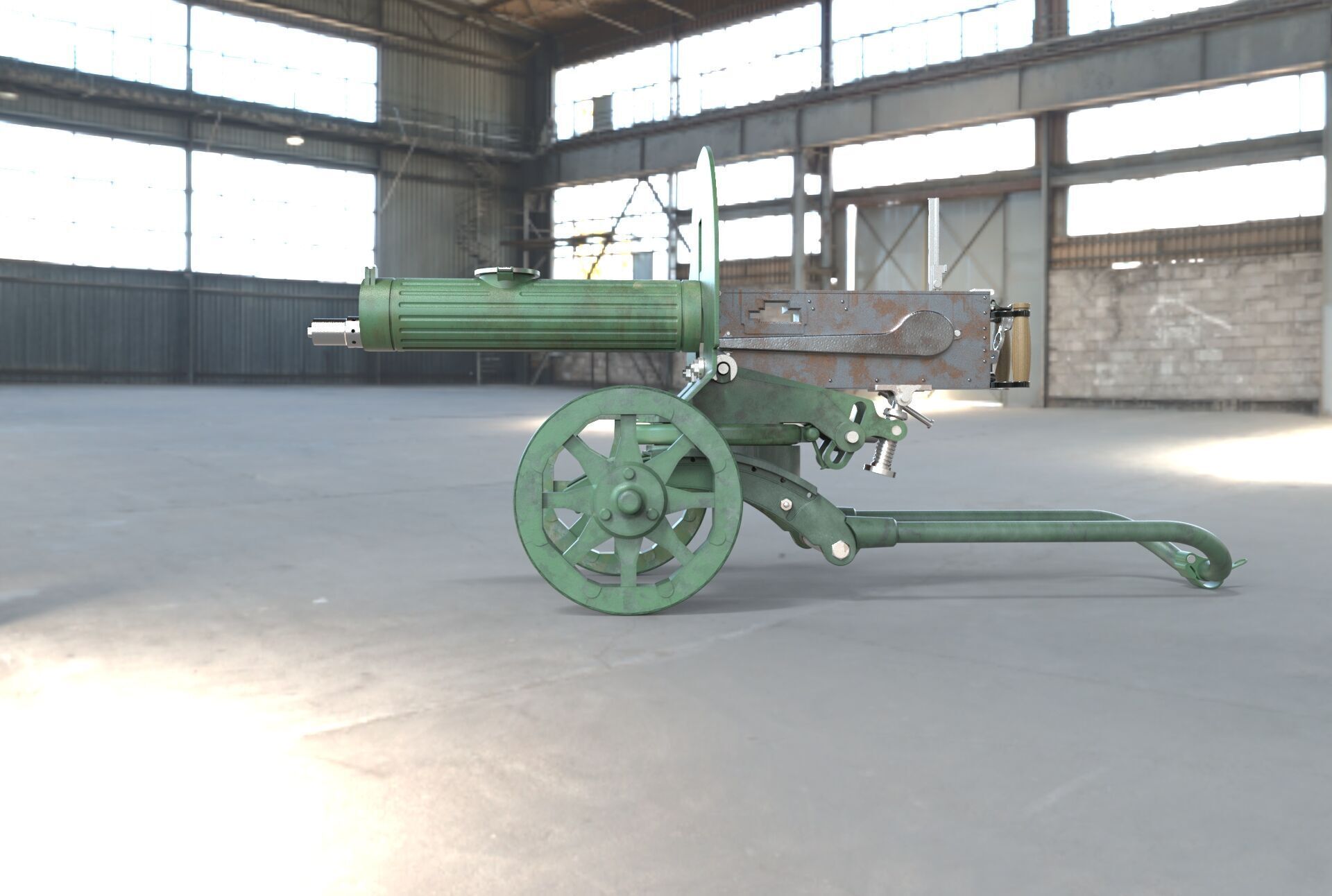 Soviet Maxim machine gun model 3D model_15